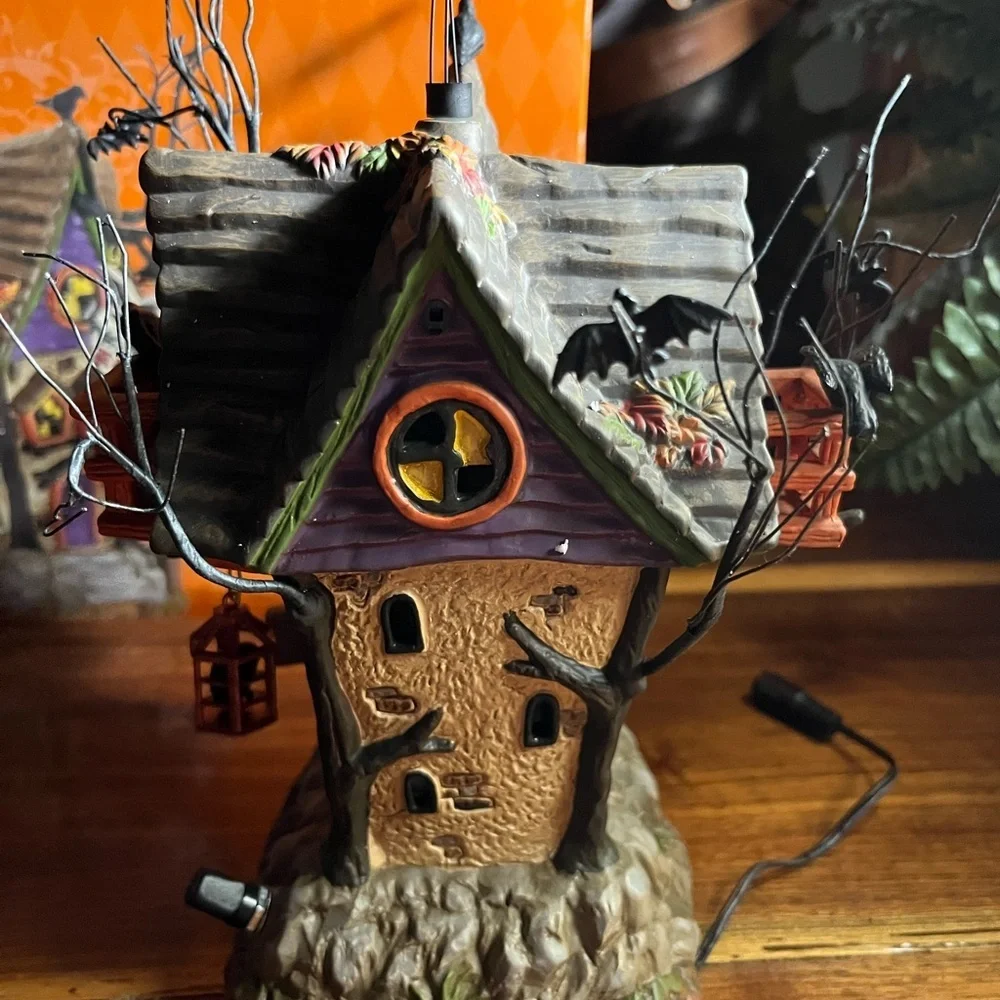 Department 56 Halloween Poe's Perch Aviary with Sound and motion